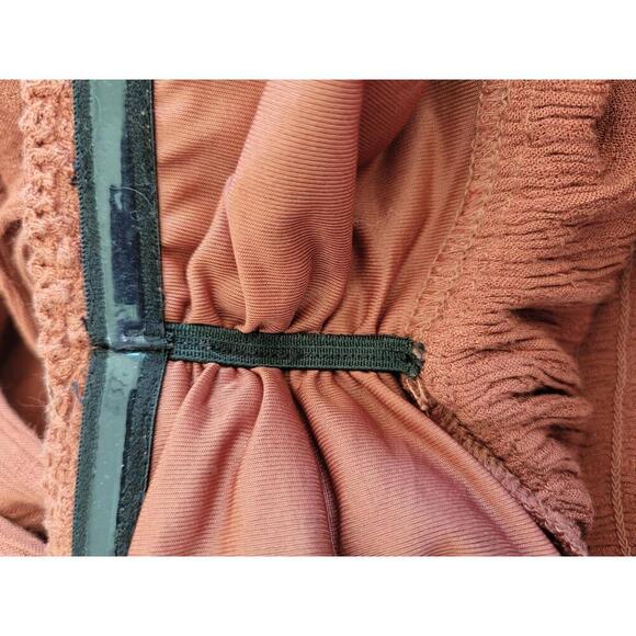 American Eagle Outfitters small rust peplum cropped tube top - Picture 3 of 6